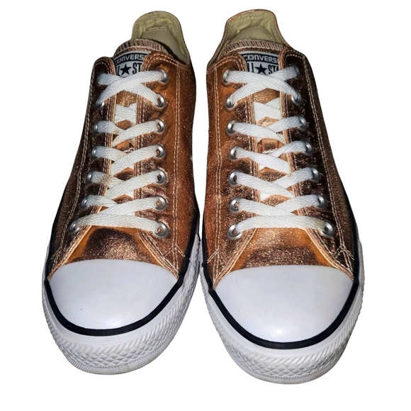 CONVERSE Chuck Taylor All Star Metallic Rose Gold Low Top LaceUp Sneakers Unisex - Picture 3 of 13